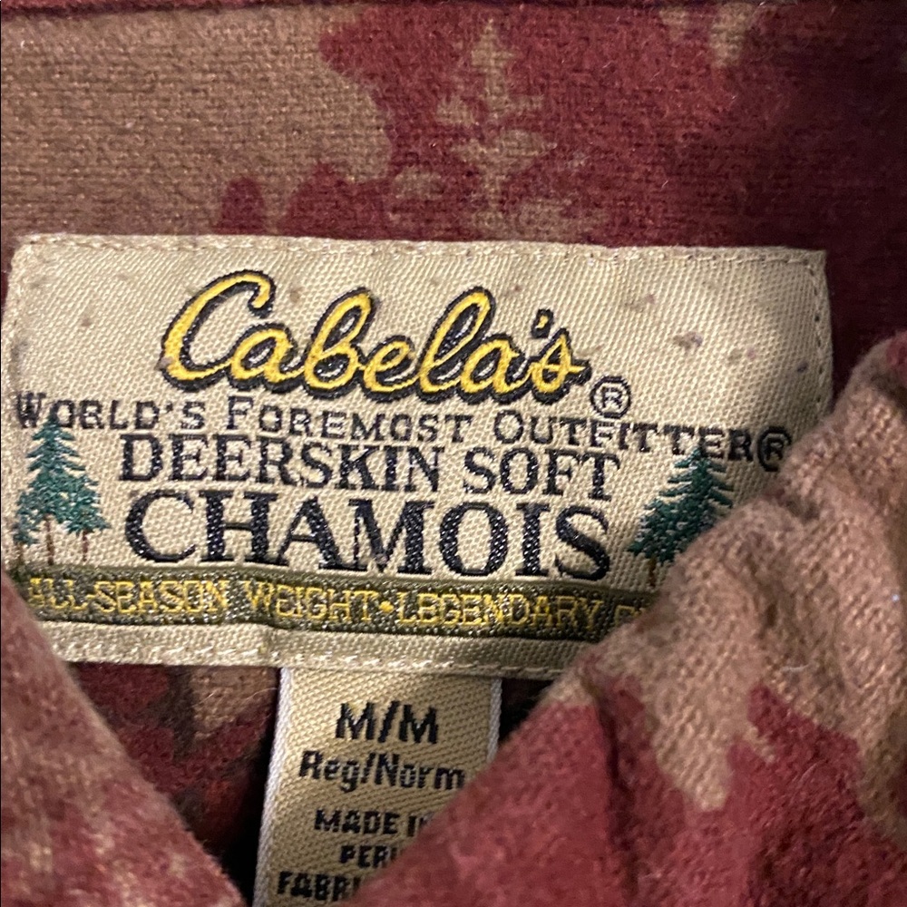 Cabela's Burgundy and Tan Patterned Shirt , thicker fabric - Picture 2 of 7
